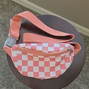 Pink and White Checkered Fanny Pack